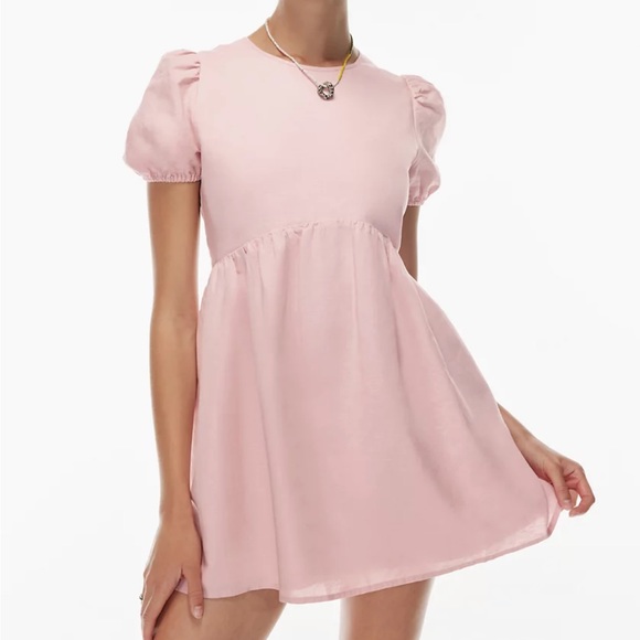 NWOT Sunday Best Saida Dress Babydoll Tie Back Dress Size Medium Pink - Picture 11 of 11